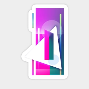 Geometric pop pink art deco abstract Sticker